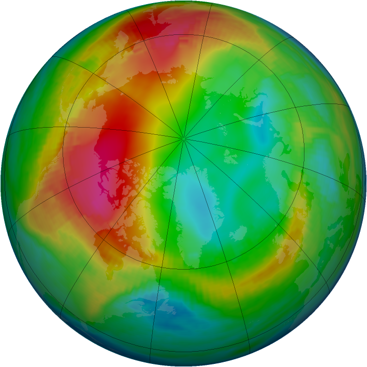 Arctic ozone map for 26 January 1990